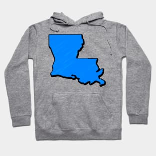 Bright Blue Louisiana Outline Hoodie